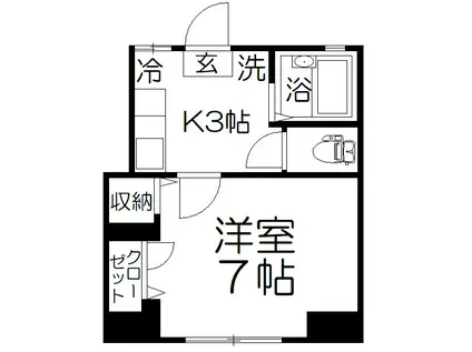 ハイムタカノ(1K/1階)の間取り写真