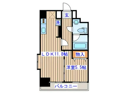 ヒューマンハイム平成(1LDK/2階)の間取り写真