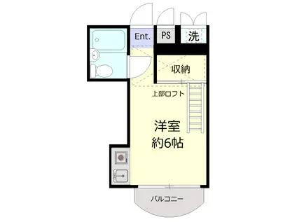 メンバーズルーム横浜(ワンルーム/2階)の間取り写真