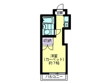 トップ成城学園第2(ワンルーム/4階)の間取り写真