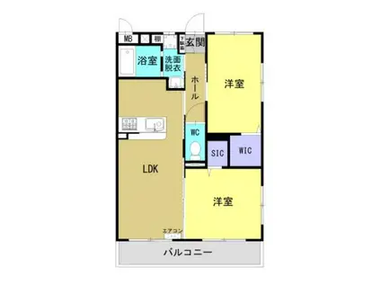 日向・永江町1丁目マンション(2LDK/3階)の間取り写真