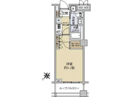シティインデックス三田伊皿子坂(1K/2階)の間取り写真