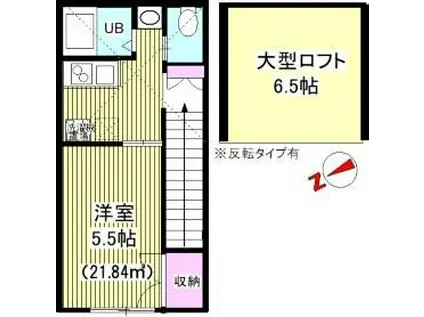 レジデンス東武練馬(1K/2階)の間取り写真