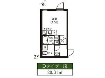 レピュア神楽坂駅前レジデンス(ワンルーム/3階)の間取り写真