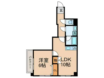祥明ビル(1LDK/5階)の間取り写真
