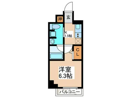 GRAND青葉台II(1K/3階)の間取り写真