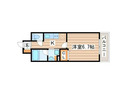 LIVE CASA 仙台長町(1K/3階)の間取り写真