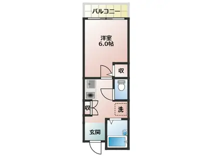 ヒルズ横須賀中央(1K/3階)の間取り写真