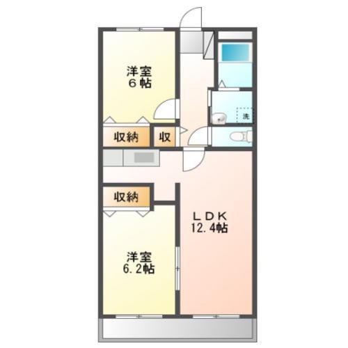 ビューコートまるたか(2LDK/3階)の間取り写真