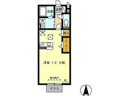 セジュール西田(ワンルーム/1階)の間取り写真