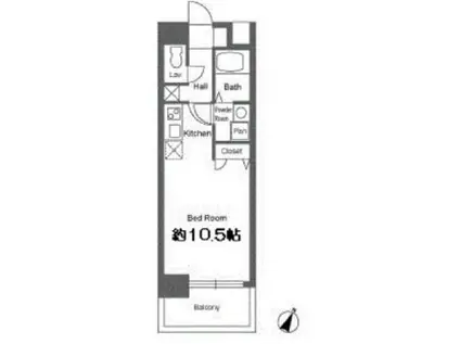 ウィルドゥ三宮イースト(ワンルーム/2階)の間取り写真