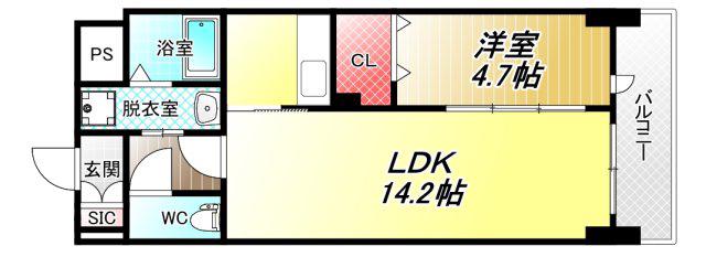 メゾンラフィネ(1LDK/1階)の間取り写真