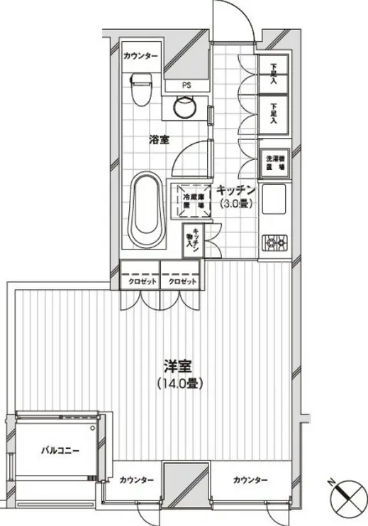 カスタリア銀座 13階階 間取り