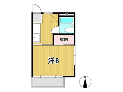 コーポホソダ(1K/2階)の間取り写真