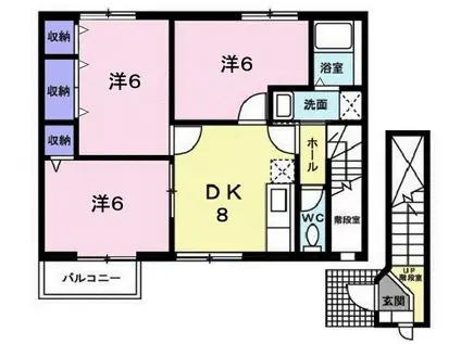 ヴェルドミール(3DK/2階)の間取り写真