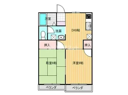 レピュート上柴(2DK/1階)の間取り写真