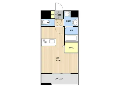 LIBTH博多駅南IV(ワンルーム/10階)の間取り写真