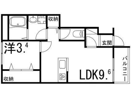 クリスタルハイツ土山(1LDK/1階)の間取り写真