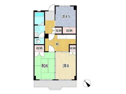 たちばなビル(3K/3階)の間取り写真
