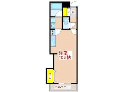 ピラール鴨池(ワンルーム/3階)の間取り写真