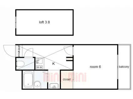 センチュリー武庫元町(1K/3階)の間取り写真