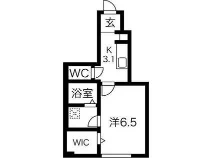 ROGER CONFORT III(1K/1階)の間取り写真