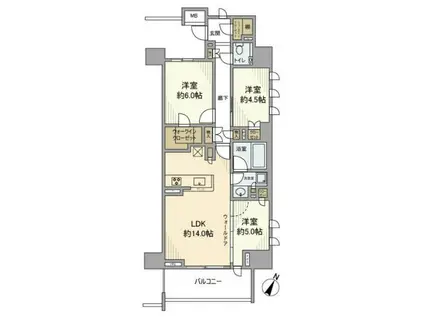 プレミスト浦和仲町(3LDK/5階)の間取り写真