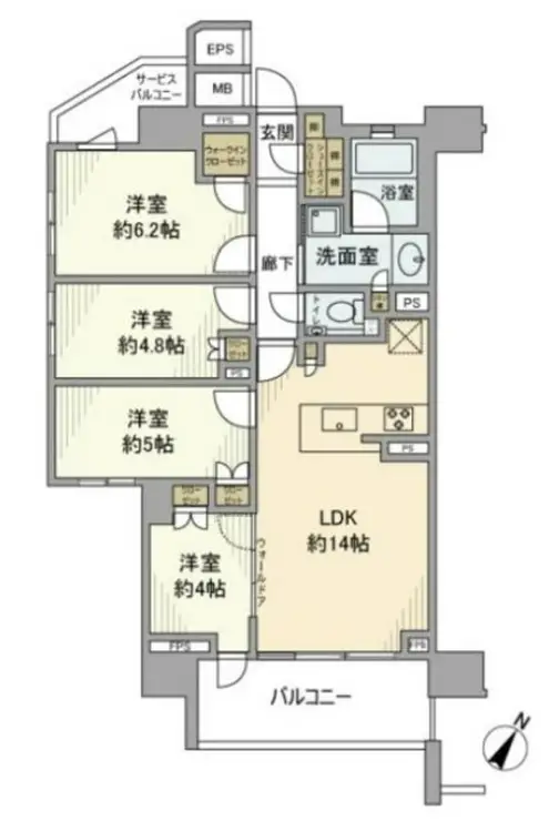 プレミスト浦和仲町 5階階 間取り