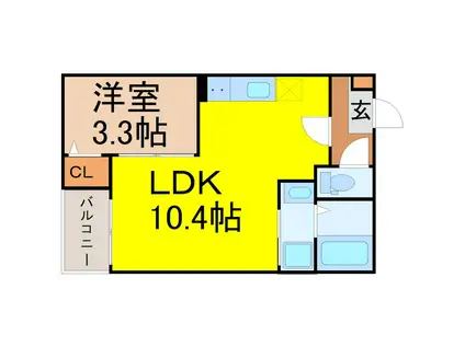 JACK ODAKAII(1LDK/3階)の間取り写真