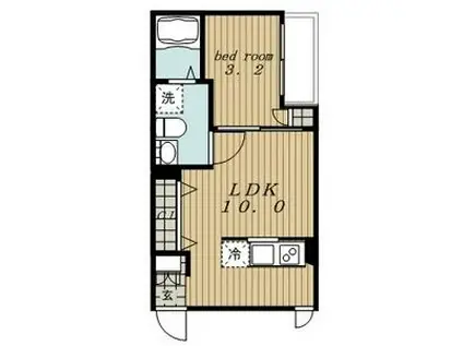 WHITE HILLS ウエスト(1LDK/3階)の間取り写真