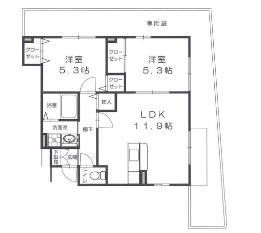 ラップ・ランド みずかみ(2LDK/2階)の間取り写真