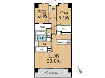 アルファスマートおゆみ野駅南(2LDK/8階)の間取り写真