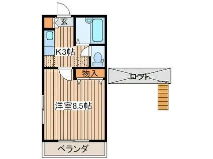 ノーブルファーストK(1K/1階)の間取り写真