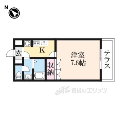 アビエスⅠ(1K/1階)の間取り写真
