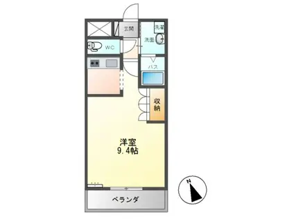 GRYFFINDORII(1K/1階)の間取り写真