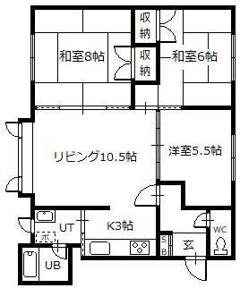 ロピア東光B.C.D(3LDK/2階)の間取り写真