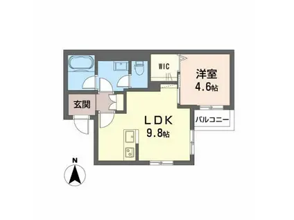 ペルル金屋町(ワンルーム/2階)の間取り写真