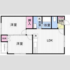ローズ53(2LDK/1階)の間取り写真