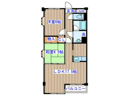 上杉五番館(2LDK/5階)の間取り写真