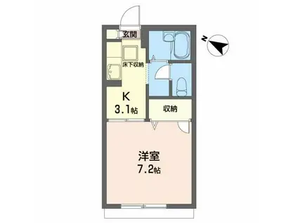 グレースハイム(1K/1階)の間取り写真