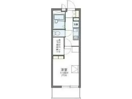 レオパレスグリチネ(1K/1階)の間取り写真