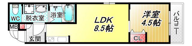 H-MAISON加美正覚寺VII(1LDK/1階)の間取り写真