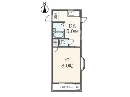 島田マンション(1DK/2階)の間取り写真