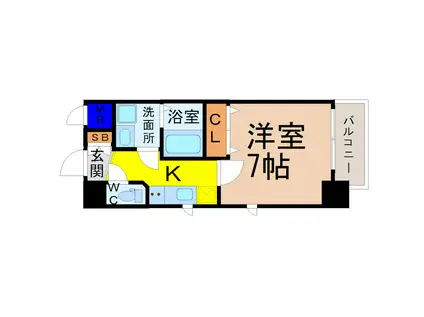 エステムコート名古屋ステーションクロス(1K/14階)の間取り写真