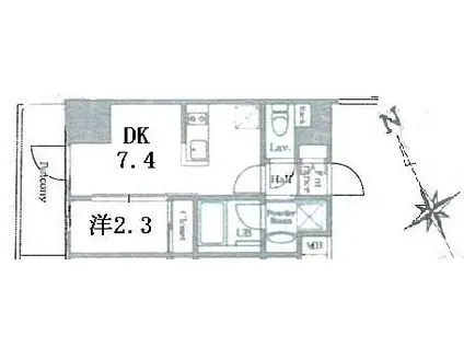 リージア浅草橋(1DK/9階)の間取り写真