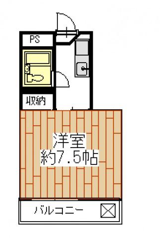 ロアベル高崎(1K/3階)の間取り写真
