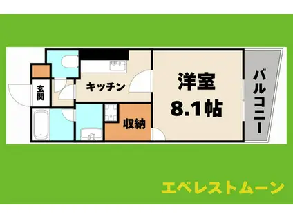 クレインアヴェニュー(1K/3階)の間取り写真