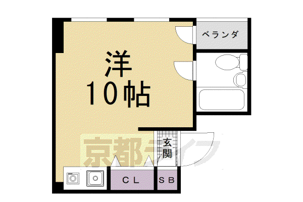 レステ洞院(ワンルーム/3階)の間取り写真