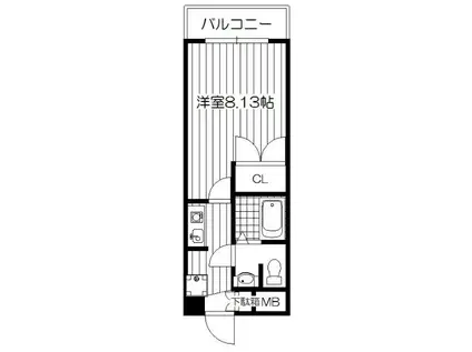 ONE ROOF FLAT NISHINOMIYA(1K/8階)の間取り写真