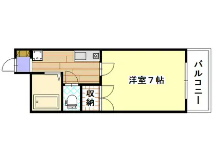 ヴィラ瀬川(1K/3階)の間取り写真